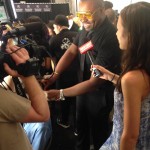 Ted Gibson gives an interview at New York Fashion Week